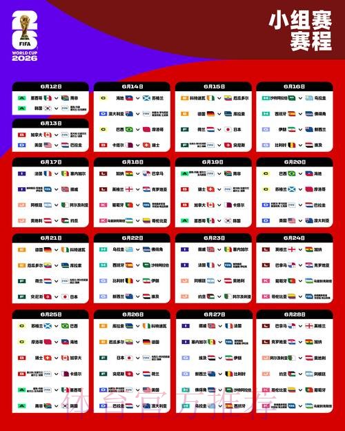 2026世界杯赛程最新完整安排免费观看