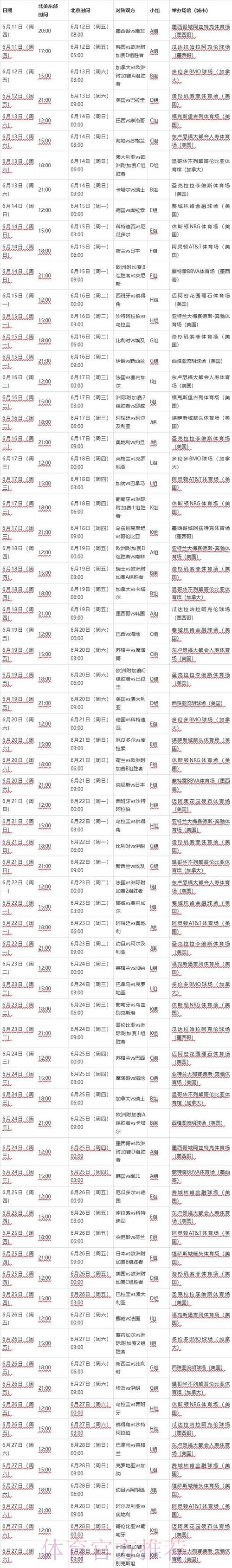 2026世界杯比赛时间官方发布最新时间表官网入口