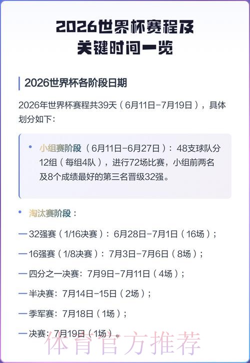 2026世界杯赛程官方发布最新时间表实时查看
